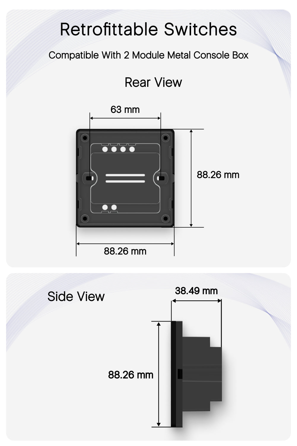 2 Gang (4 Switch) IR Remote & Wi-Fi Touch Switch