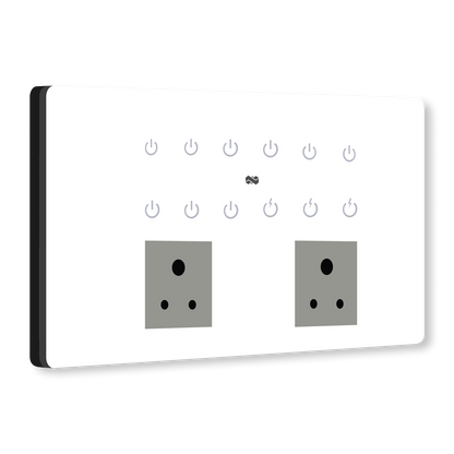 12 Gang (12 Switch + 2 Plug ) IR Remote & Wi-Fi Touch Switch