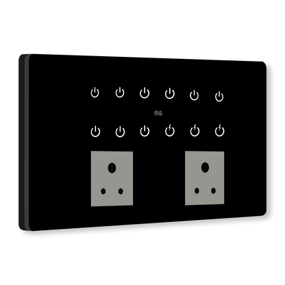 12 Gang (12 Switch + 2 Plug ) IR Remote & Wi-Fi Touch Switch