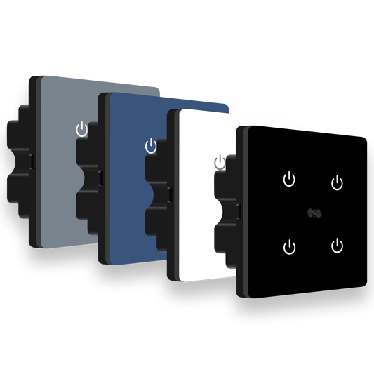 2 Gang (4 Switch) IR Remote & Wi-Fi Touch Switch