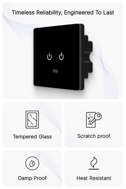2 Gang IR Remote & Wi-Fi Touch Switch