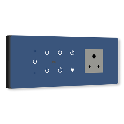 8 Gang (5 Switch + 1 Dimmer + 1 Plug) IR Remote & Wi-Fi Touch Switch