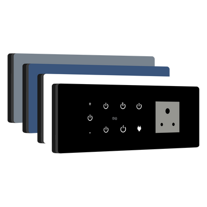 8 Gang (5 Switch + 1 Dimmer + 1 Plug) IR Remote & Wi-Fi Touch Switch
