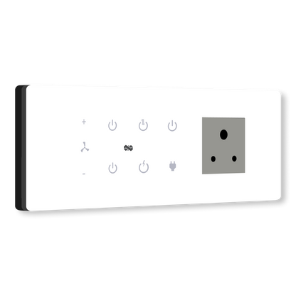 8 Gang (5 Switch + 1 Fan + 1 Plug) IR Remote & Wi-Fi Touch Switch