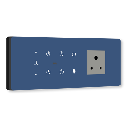 8 Gang (5 Switch + 1 Fan + 1 Plug) IR Remote & Wi-Fi Touch Switch