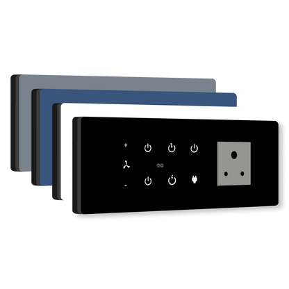 8 Gang (5 Switch + 1 Fan + 1 Plug) IR Remote & Wi-Fi Touch Switch