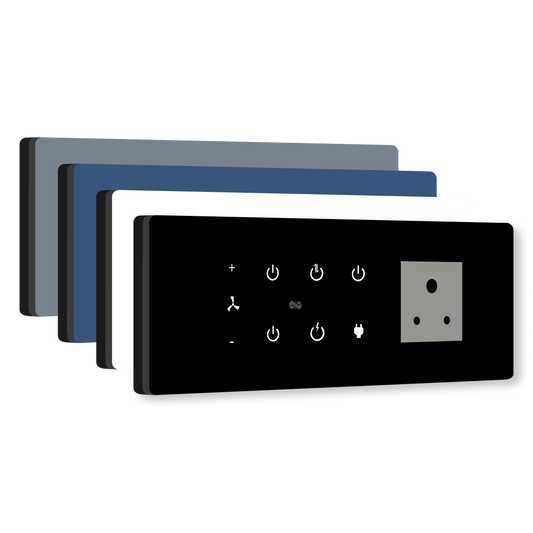 8 Gang (5 Switch + 1 Fan + 1 Plug) IR Remote & Wi-Fi Touch Switch