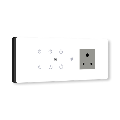 8 Gang (6 Switch + 1 Plug) IR Remote & Wi-Fi Touch Switch