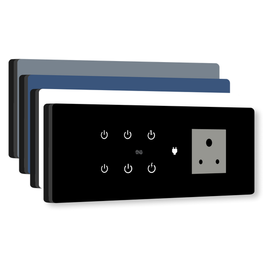 8 Gang (6 Switch + 1 Plug) IR Remote & Wi-Fi Touch Switch
