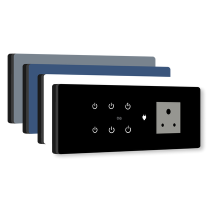 8 Gang (6 Switch + 1 Plug) IR Remote & Wi-Fi Touch Switch