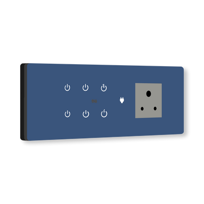 8 Gang (6 Switch + 1 Plug) IR Remote & Wi-Fi Touch Switch