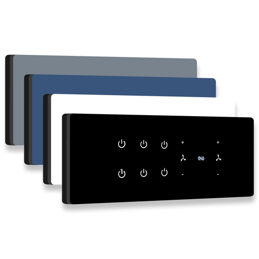 8 Gang (6 Switch + 2 Fan) Wi-Fi modular touch switches
