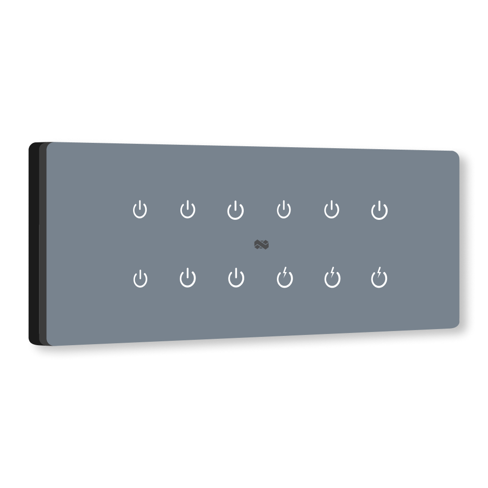 8 Gang (12 Switch) IR Remote & Wi-Fi Touch Switch