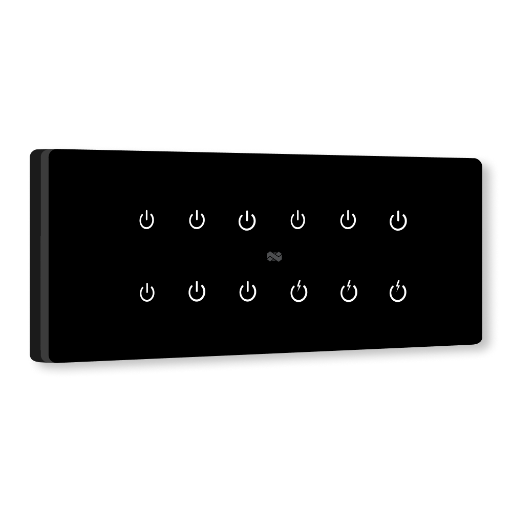 8 Gang (12 Switch) IR Remote & Wi-Fi Touch Switch