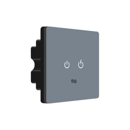 2 Gang IR Remote & Smart Touch Switch - Gray