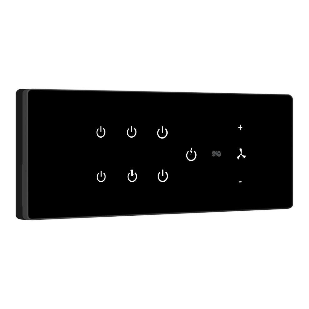 8 Gang (7 Switch + 1 Fan) IR Remote & Wifi Touch Switches