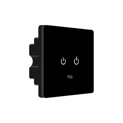 2 Gang IR Remote & Smart Touch Switches - Black