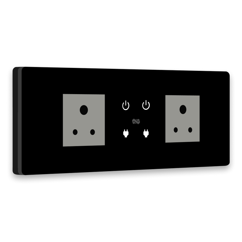 8 Gang (2 Switch + 2 Plug) IR Remote & Wi-Fi Touch Switch | iotics